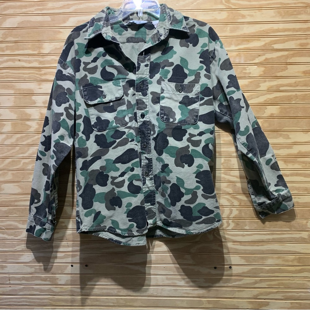 Camo Five Brothers 100% Cotton-canvas cloth Made in USA vintage 80’s size Large